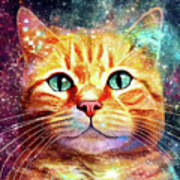 Cosmic Ginger Kitty Poster