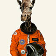 Cosmonaut Giraffe Poster
