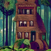 Cottage In The Woods Poster