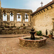 Courtyard In San Juan Capistrano Mission Poster