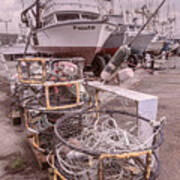 Crab Pots On The Beachhouse Docks Poster