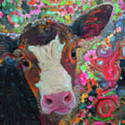 Crazy Colorful Cow Poster