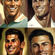 Cristiano  Ronaldo  Happy  Smiling  Oil  Painting  In  By Asar Studios Poster