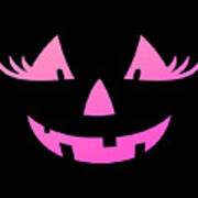 Cute Pink Pumpkin Jack O Lantern Halloween Poster