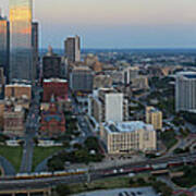 Dallas Aerial Panoramic At Dusk Poster