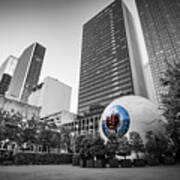 Dallas Skyline And Giant Eyeball In Selective Coloring Poster