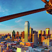 Dallas Skyline From The Observation Deck Of Reunion Tower At Sunset Poster