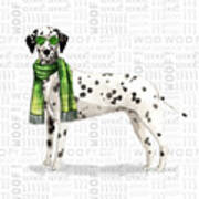 Dalmatian Christmas Dog Poster