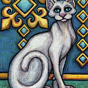 Damien. The Hauz Katz. Cat Portrait Painting Series. Poster