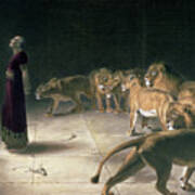 Daniel In The Lions Den By Briton Riviere, Oil On Canvas Poster