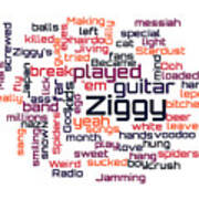 David Bowie - Ziggy Stardust Lyrical Cloud Poster