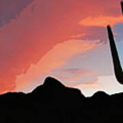 Desert Sunset 3 Cutout Series Poster