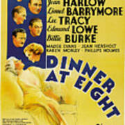 ''dinner At Eight'', With Jean Harlow And John Barrymore, 1933 Poster