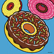 Doughnuts On Blue Poster