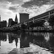 Downtown Cleveland Skyline - Grayscale Edition Poster
