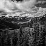 Dramatic Black And White Bow Valley Canada Poster