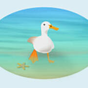 Duck Paddling In The Summertime Poster