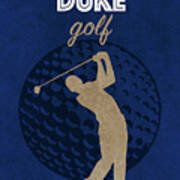Duke University College Golf Sports Vintage Poster Poster