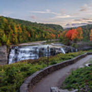 Early Fall At Middle Falls Poster