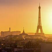 Eiffel Tower And Grand Palais At Sunset Poster