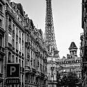 Eiffel Tower In Black And White Poster