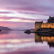 Eilean Donan Castle Sunset Loch Duich Scotland Poster