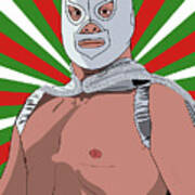 El Santo El Luchador Mexicano Poster