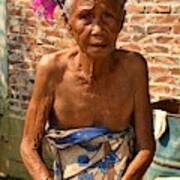 Elderly Woman From Laos Poster