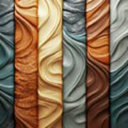Elegant Swirl Texture Columns - Ai Art Poster