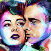 Elizabeth Taylor And Montgomery Clift Painting Poster