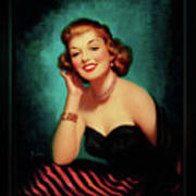 Evening Glamour Girl By Art Frahm Glamour Pin-up Wall Art Decor Poster