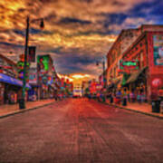 Evening Glow On Beale Street Poster