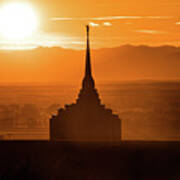 Evening Silhouette - Rexburg Idaho Temple Poster