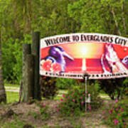 Everglades City Welcome Sign Poster