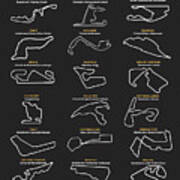 F1 Grand Prix Circuits Poster