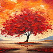 Fall Grandeur - Red Maple Paintings Poster