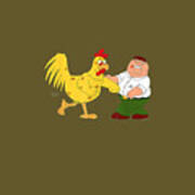 Family Guy Chicken Fight Christmas Present Birthda Poster