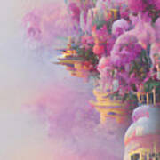Fantasy Floral Castle Surrealism Poster
