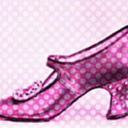 Fashion Vintage Shoe Polka Dots Poster