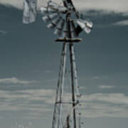 Feeling Winded - 1 Of 2 - Broken Baker Windmill On The Nd Prairie Poster
