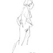 Female Figure Drawing 41 Poster