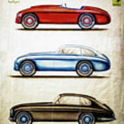 Ferrari 166 Original Design Blueprint Poster