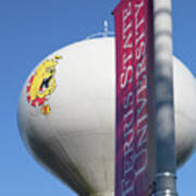 Ferris State University Water Tower And Banner Poster