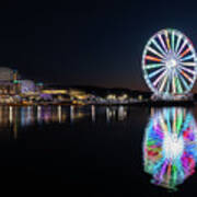 Ferris Wheel At National Harbor Outside Washington D Poster
