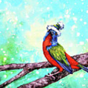 Festive Painted Bunting Poster