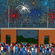 Fireworks At Firemen's Field Poster