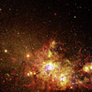Fireworks Of Star Formation Light Up A Galaxy Poster