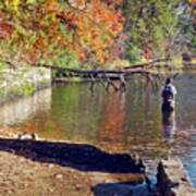 Fishing At Beachwood Pk Poster