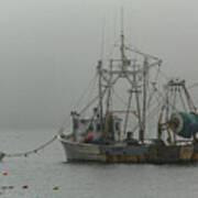 Fishing Boat In The Fog Poster
