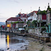 Fishing Town Of Combarro In Pontevedra Estuary At Low Tide Galicia Poster